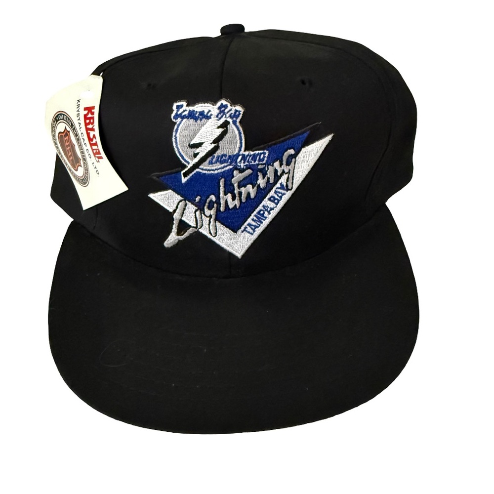 Vintage Krystal Cap NHL Tampa Bay Lightning Snapback Hat Black OS